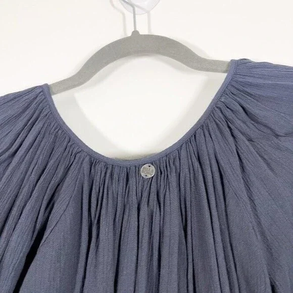 Billabong Gypset Mini‎ Dress Womens Floral Pleasant Long Sleeve Tunic Blue Small - Picture 9 of 10